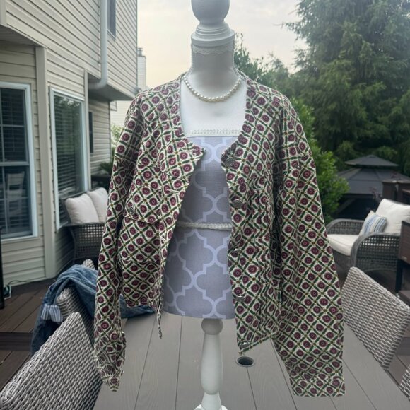 Vintage Esprit floral print cropped jacket in size medium. Made of 100% cotton w - Picture 1 of 5